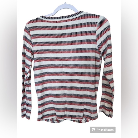 Modcloth Striped Twist Front Long Sleeve‎ Top Womens Size Small - Picture 4 of 4